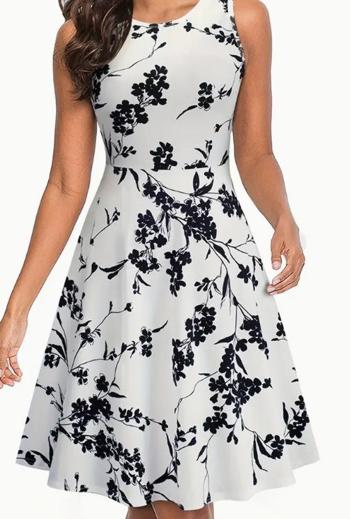 Turtle Print Loose Tank Casual Sleeveless Dress Spring And Summer