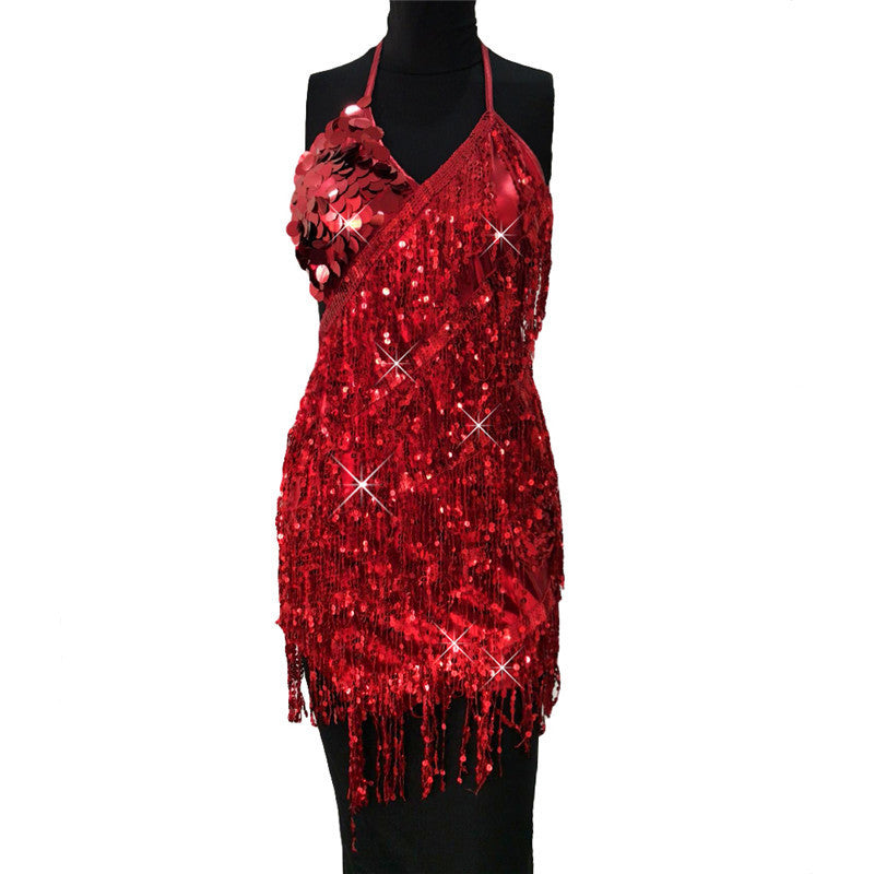 Currency Source Hot Sale Nightclub Women's Show Sequin Fringed Dress