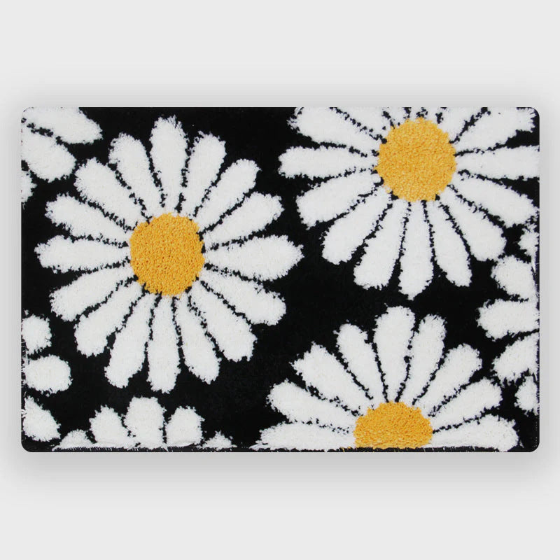 Cashmere-like Floor Mat Cross-border Flower Home Bathroom Non-slip Floor Mat