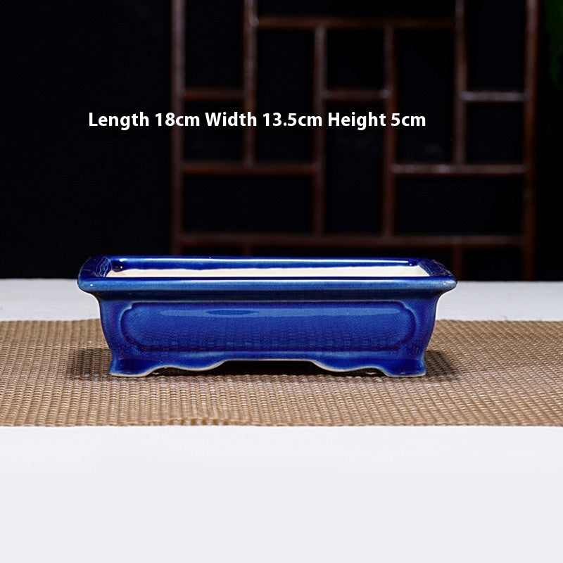 Purple Sand Flowerpot Ceramic Rectangular Bonsai