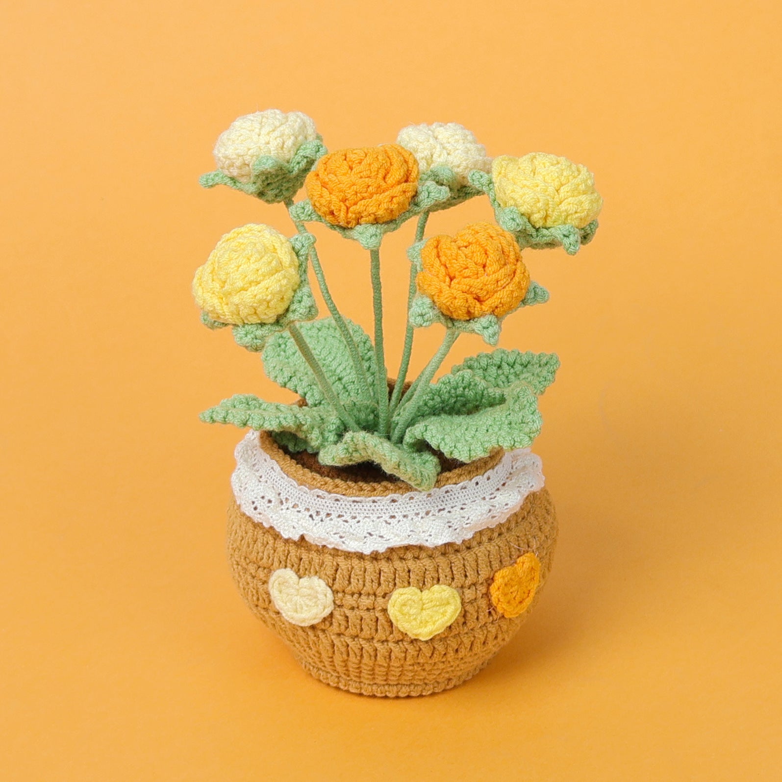 Finished Handmade Wool Woven Home Decoration Tulip Potted Plant