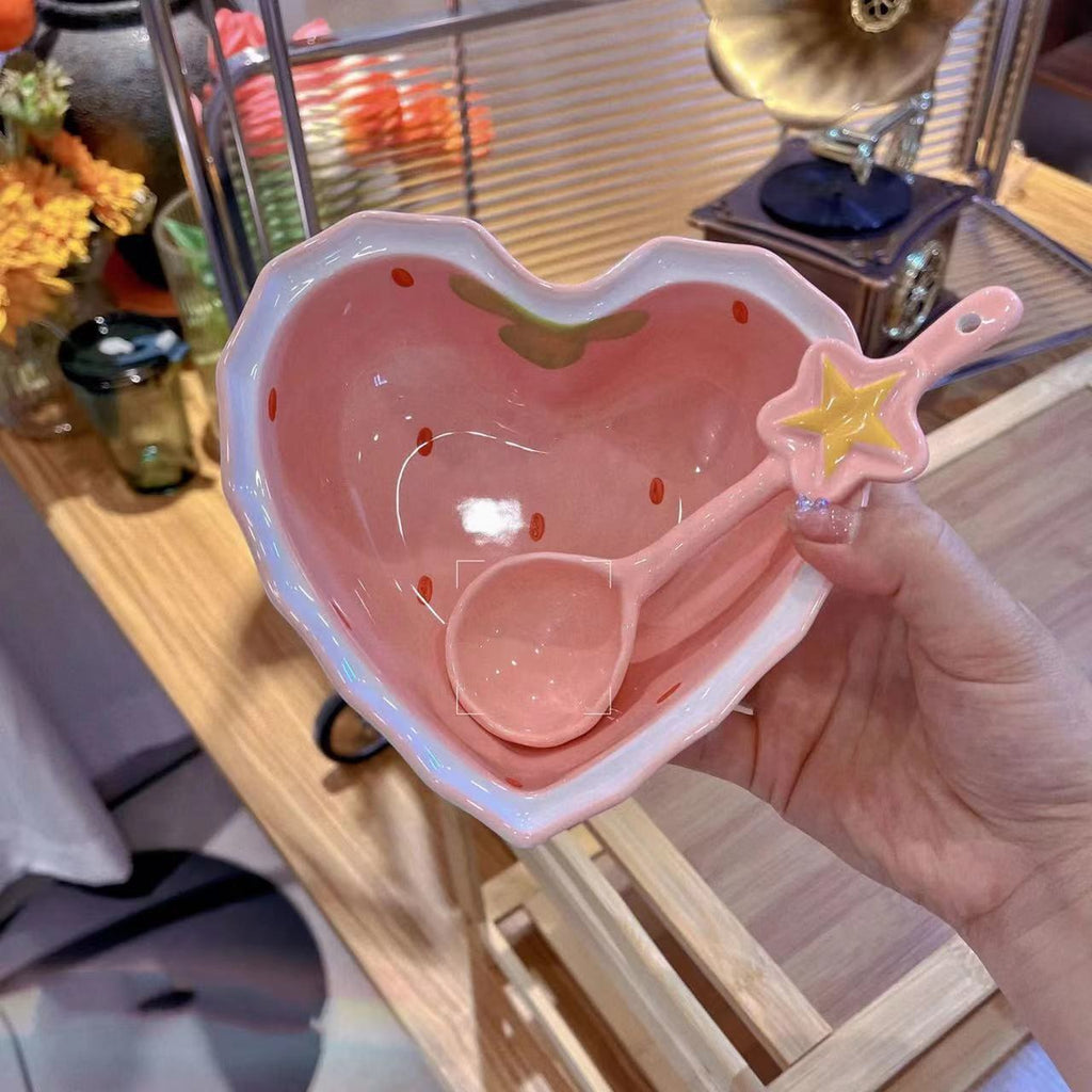Cute Strawberry Ceramic Love Bowl Shaped