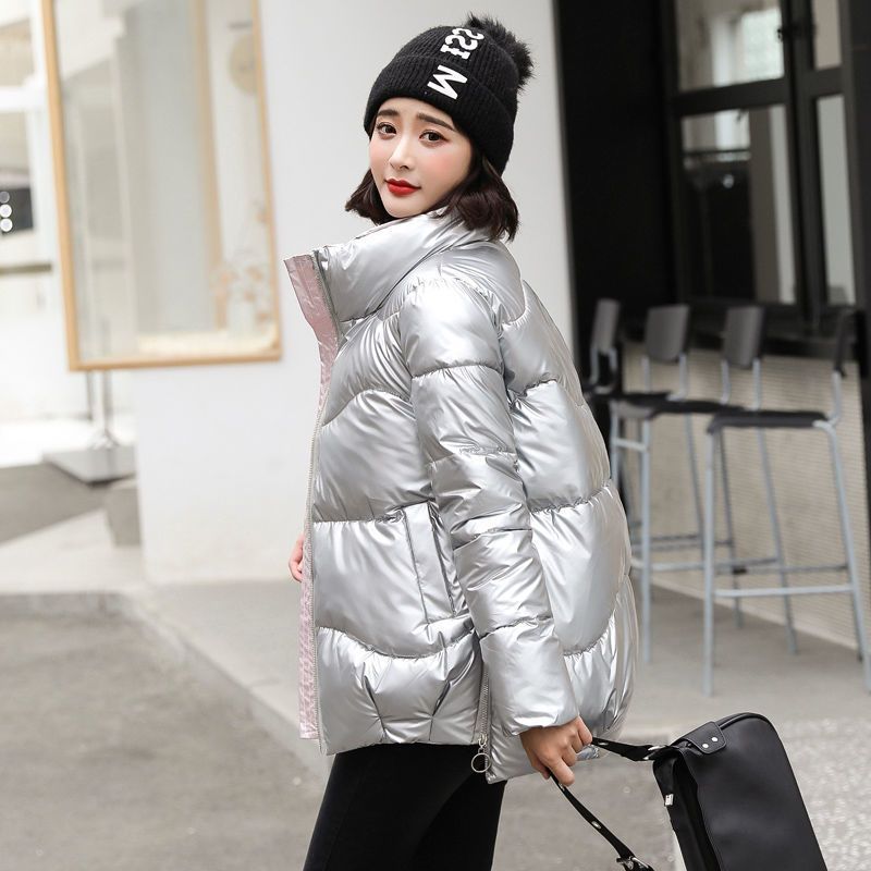 Women's short shiny down padded jacket