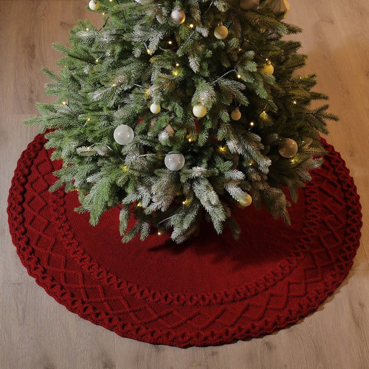Household Fashionable Knitted Diamond Tree Skirt