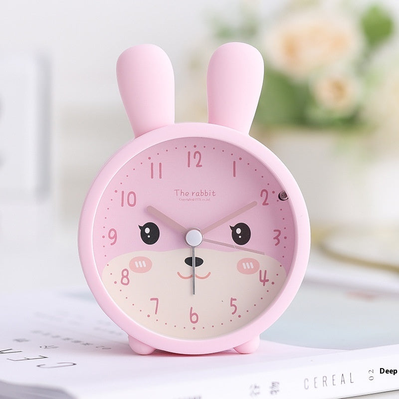 Children's Student Bedroom Antair Nightstand Simple Cute Creative With Night Light Noiseless Clock