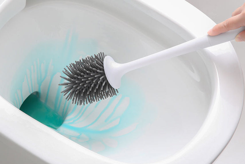 Toilet Brush No Dead Angle Household Toilet Silicone Rack Wall-mounted