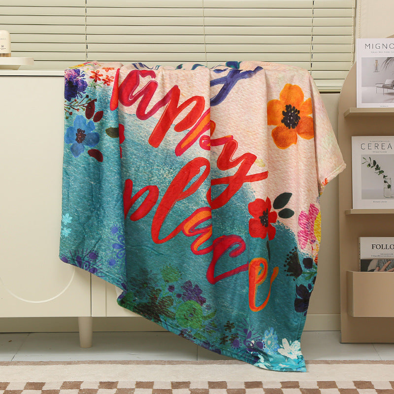 Baby Cartoon Air Conditioner Quilt Luminous Blanket Single Office Nap Flannel