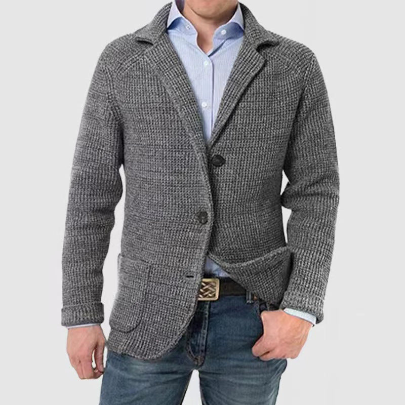 Stand Collar Cardigan Suit Casual Knitted Jacket