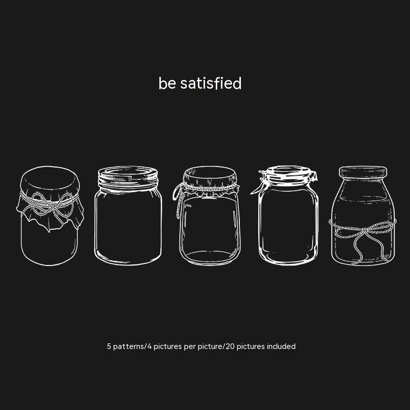 Dried Flower Bookmark Creative Glass Bottle Container PET Sticker Bookmark