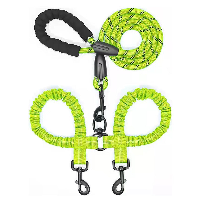 Polyester Pet Reflective One Drag Two Traction Rope