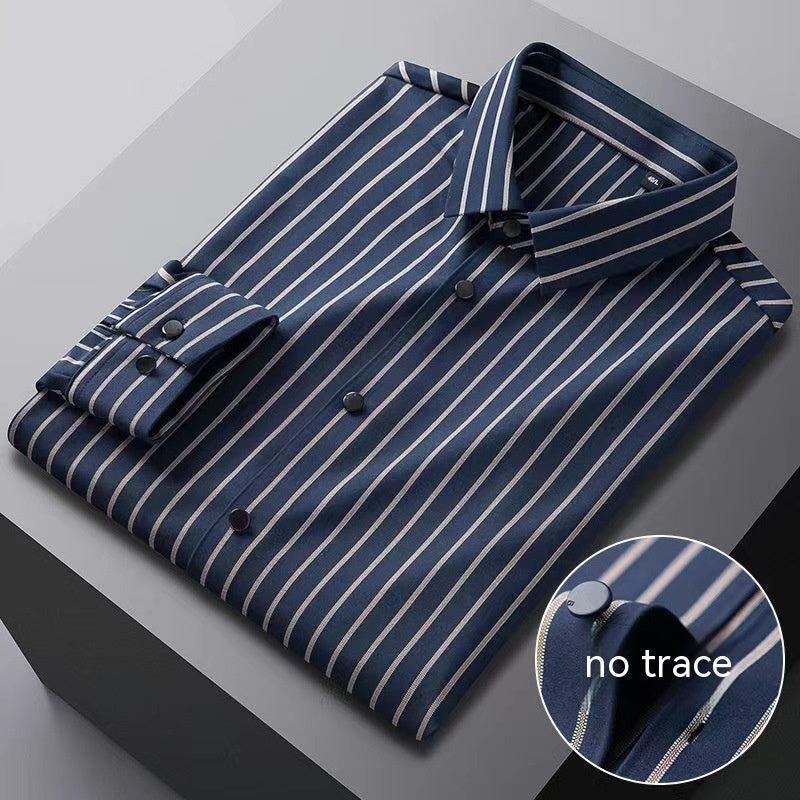 High Elastic Seamless Striped Shirt For Men