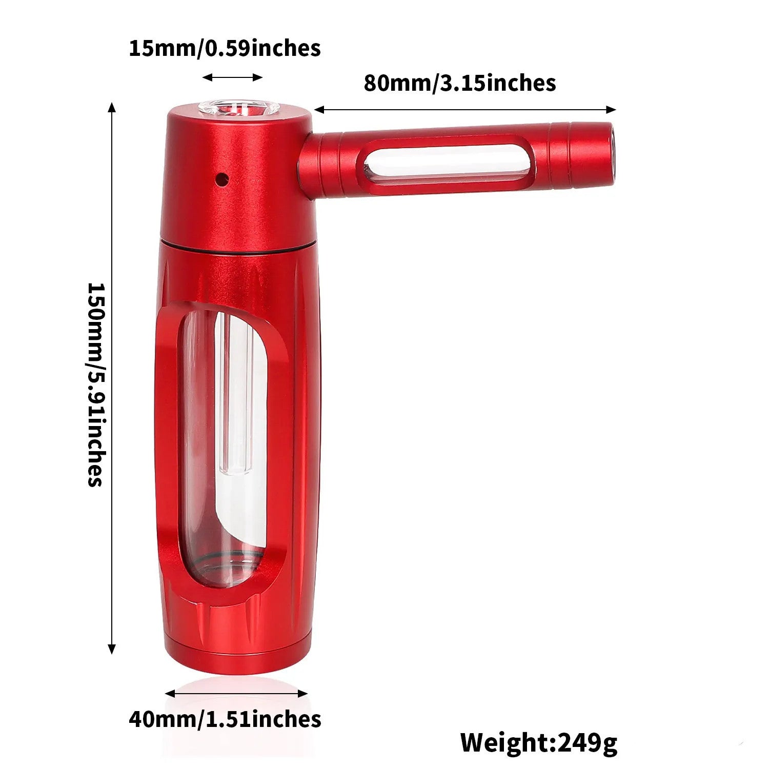 Portable Aluminum Alloy Glass Pipe