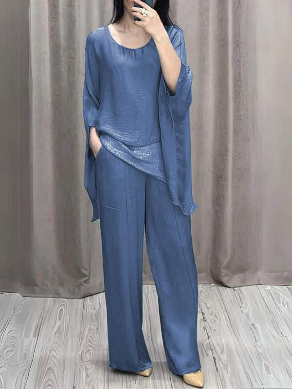 Shoulder Short-sleeved Trousers Casual Suit