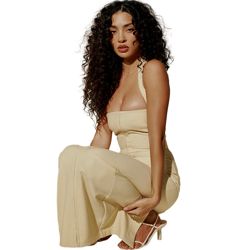 Women's Halter Single-breasted Split Hip Dress