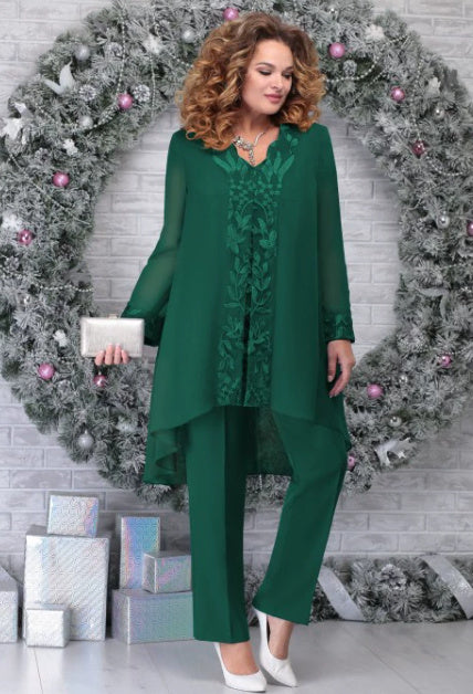 Embroidered Elegant Commuter Slim-fit Suit