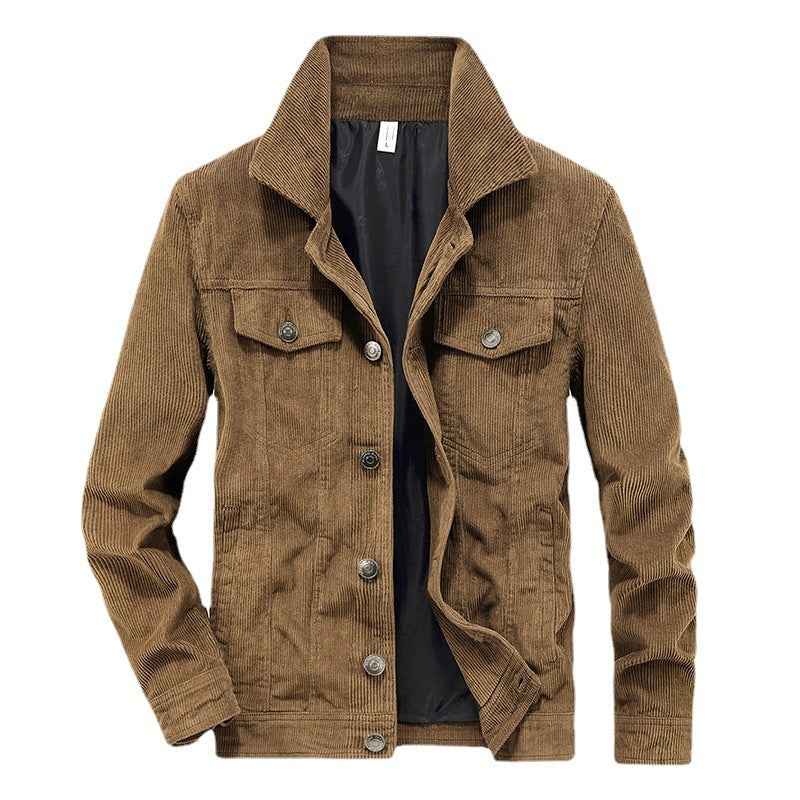 Jacket Men's Thin Corduroy Jacket Men's Retro Workwear Jacket
