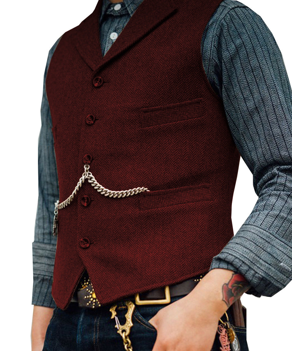 New Men's Groom Slim Casual Suit Vest
