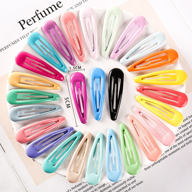 Colorful Children Barrettes Water Drop Candy Color Bang Side Clip