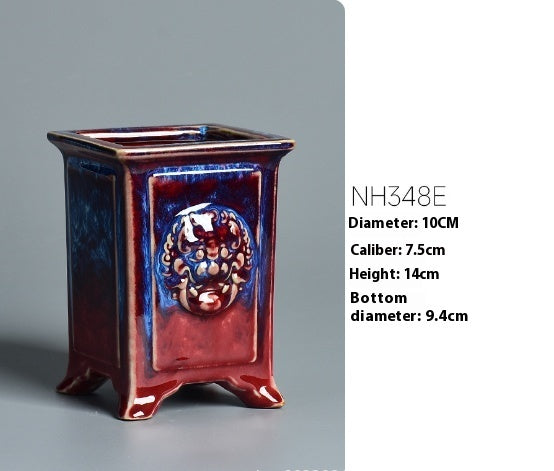 Household Green Plant Creative Jun Kiln Ceramic Flower Pot