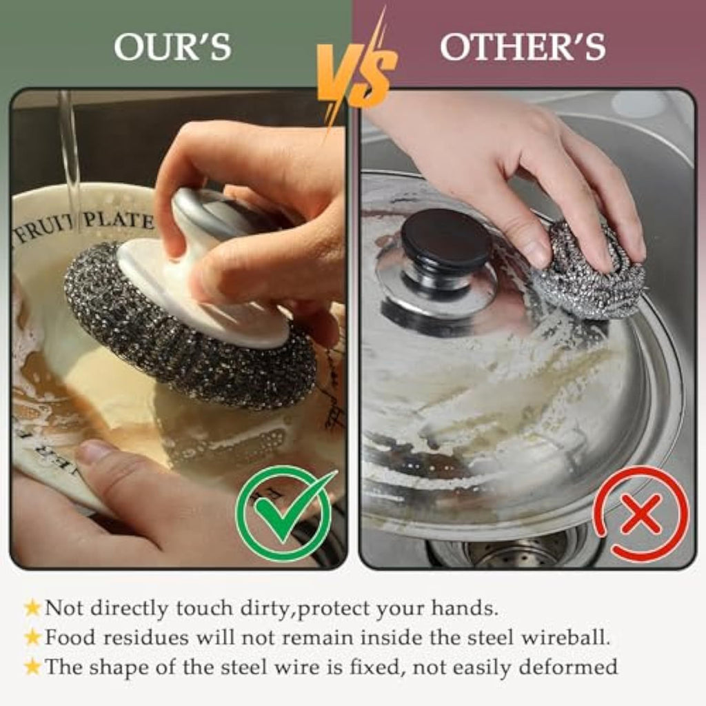 Stainless Steel Wool Scrubber, Scrubbing Scouring Pad, Steel Wool Scrubber For Kitchens, Bathroom And Kitchen Pots, Pans, Sink