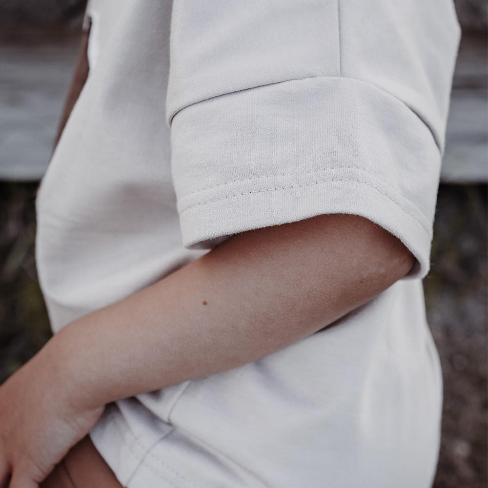 Baby Boys And Girls Cute Round Neck Rainbow Embroidered Short Sleeve