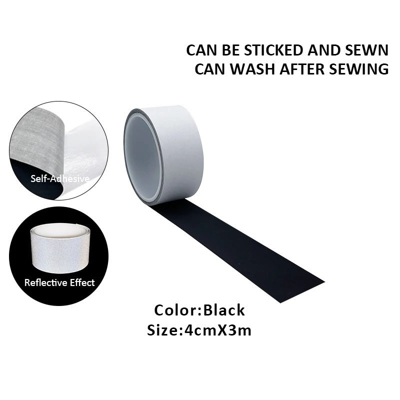 Super Bright Reflective Sticker Black Self-adhesive