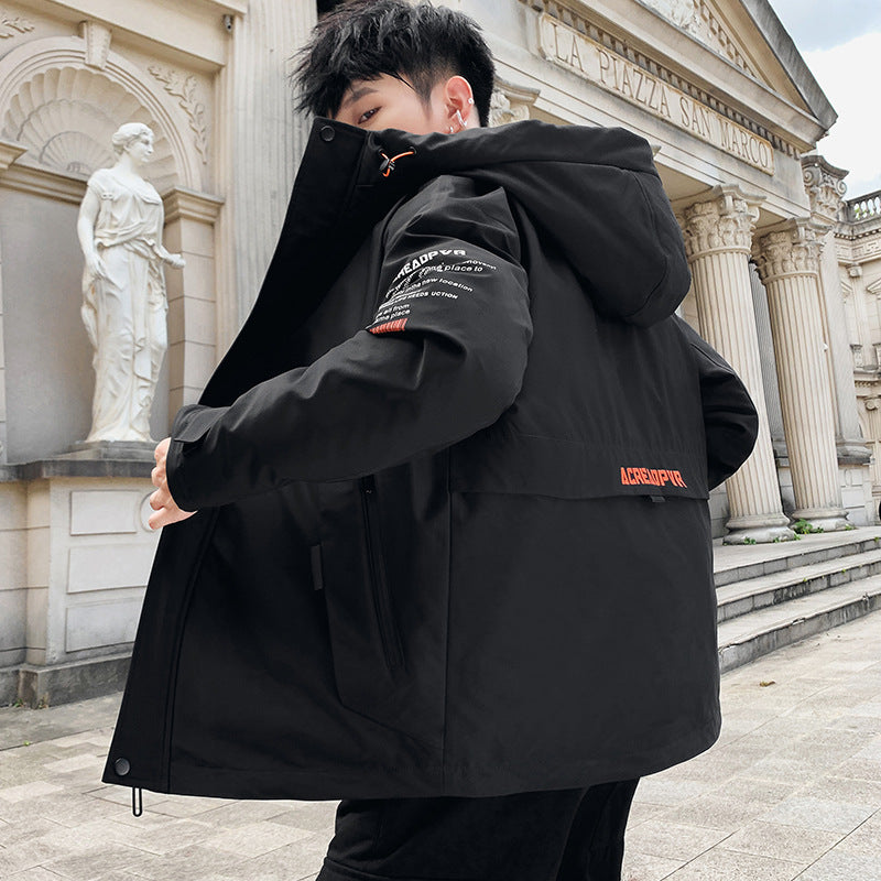 Casual wide and short cotton coat