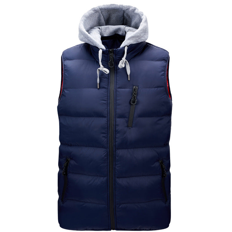 Amazon New Men's Hooded Vest Autumn Cotton Vest