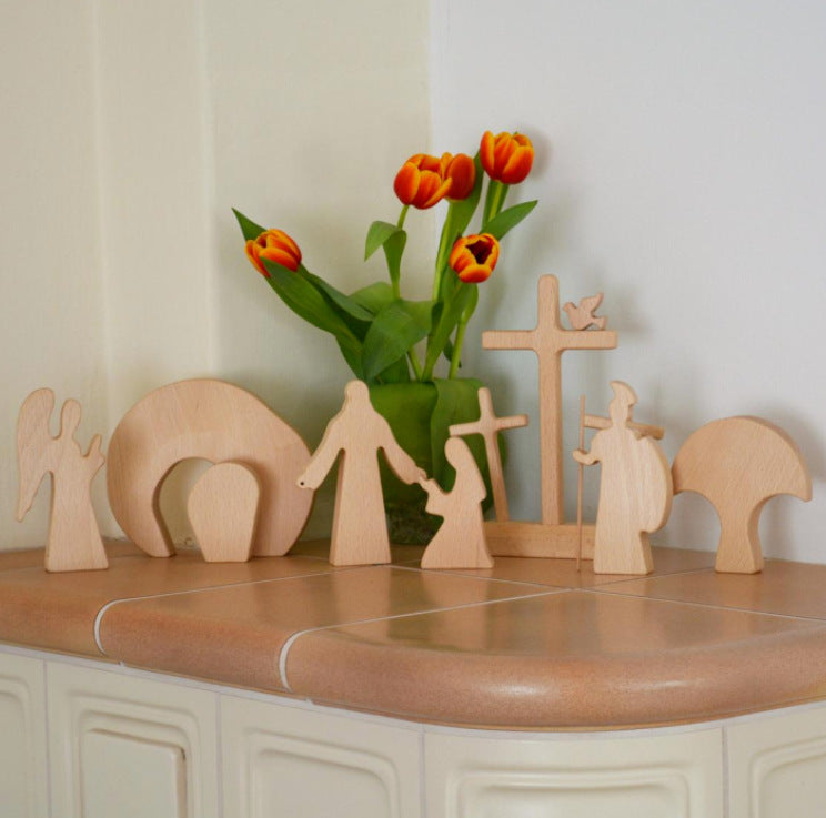 Easter Scene Wooden Decoration