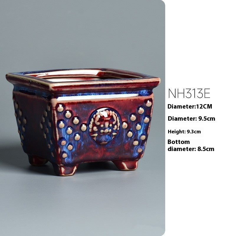 Household Green Plant Creative Jun Kiln Ceramic Flower Pot