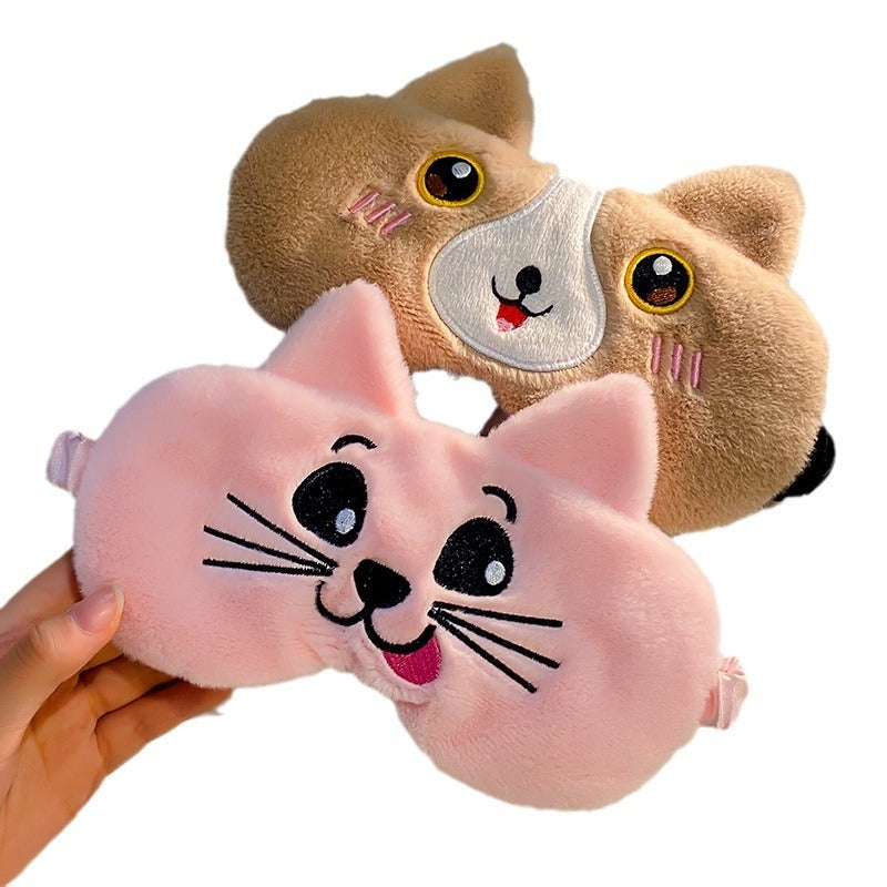 Panda Eye Mask Plush Cute Female Head-mounted