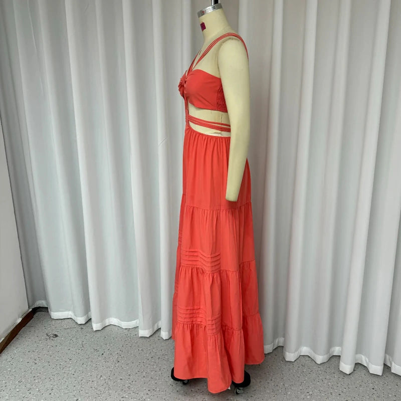 Fashion Sexy Tube Top Solid Color Wide Leg One-piece Trousers