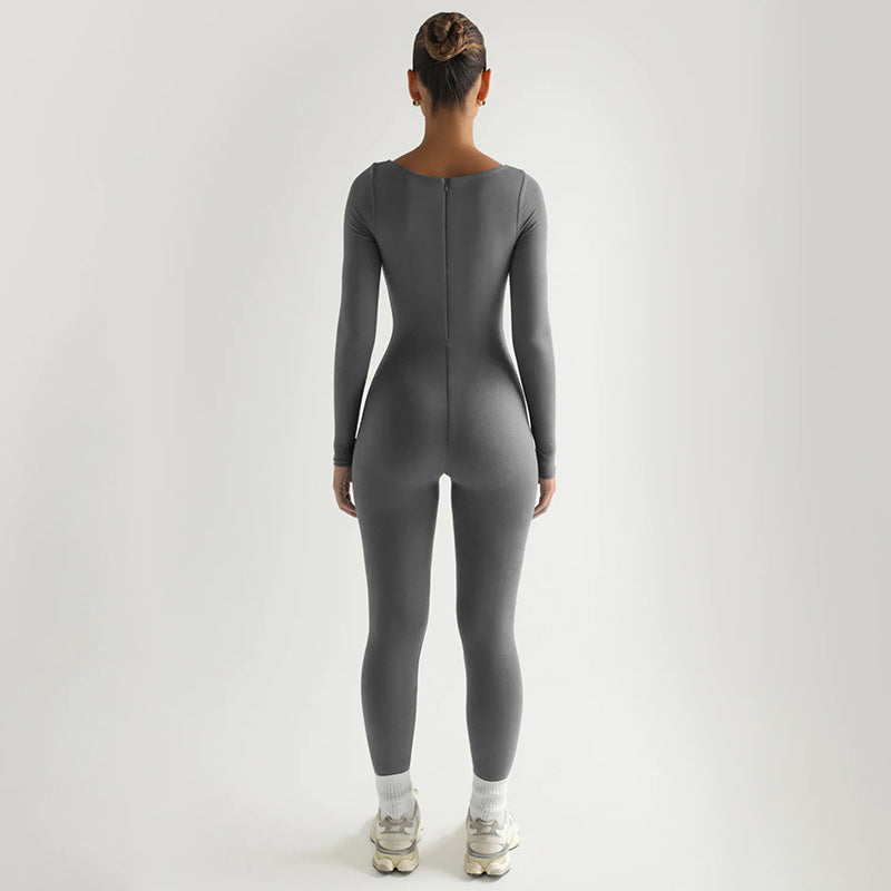 Sexy Soft High Elastic Long-sleeved Tights Trousers Jumpsuit