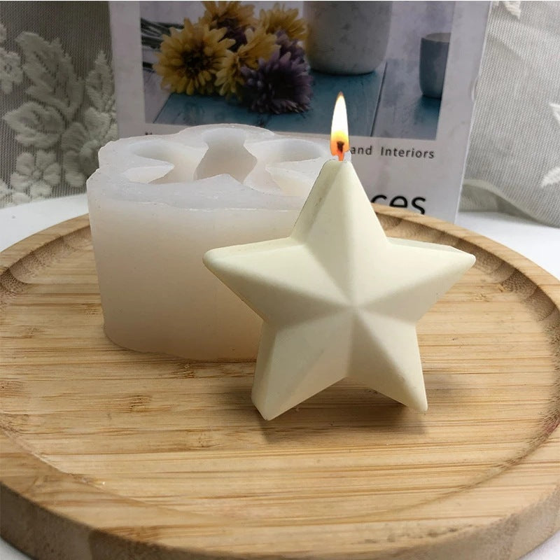 DIY 3D Five Pointed Star Candle Molds Pentagram