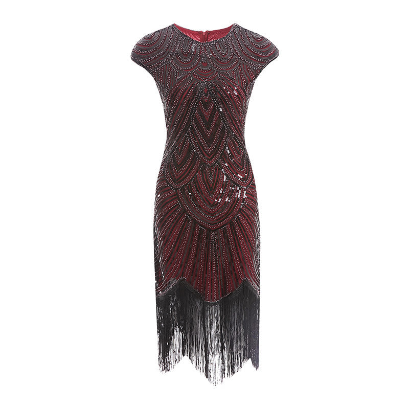 New Women's Vintage Sequin Fringe Dress Beading