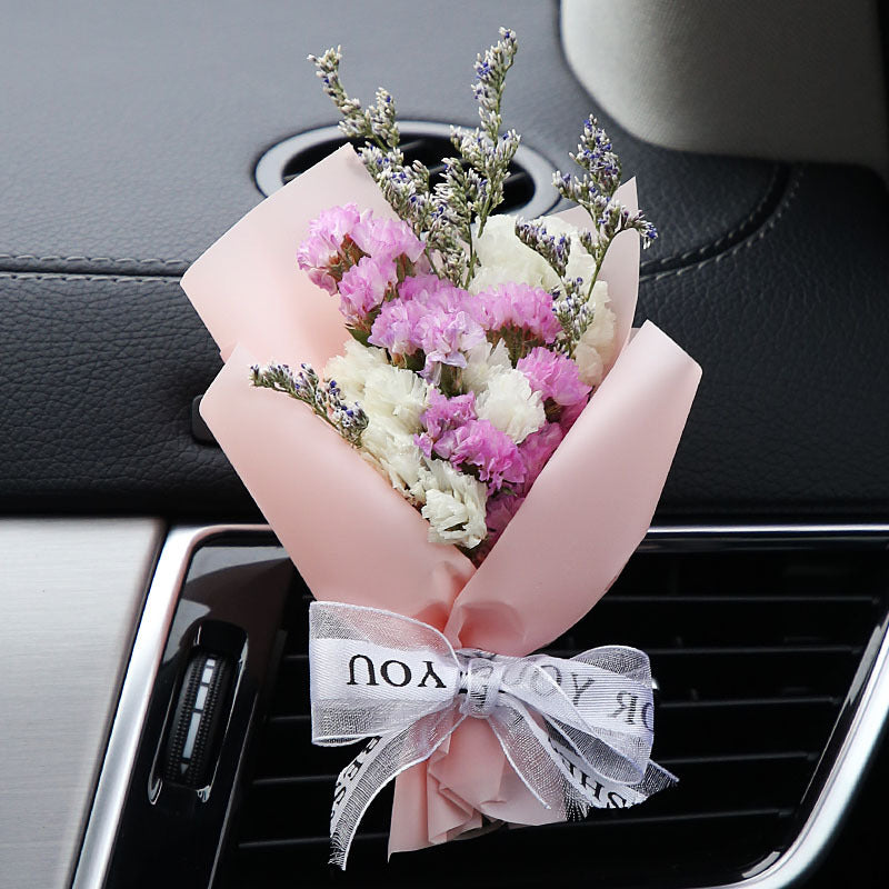 Fashion Creative Dried Flowers Decorative Car Female Motor Air Outlet Fragran