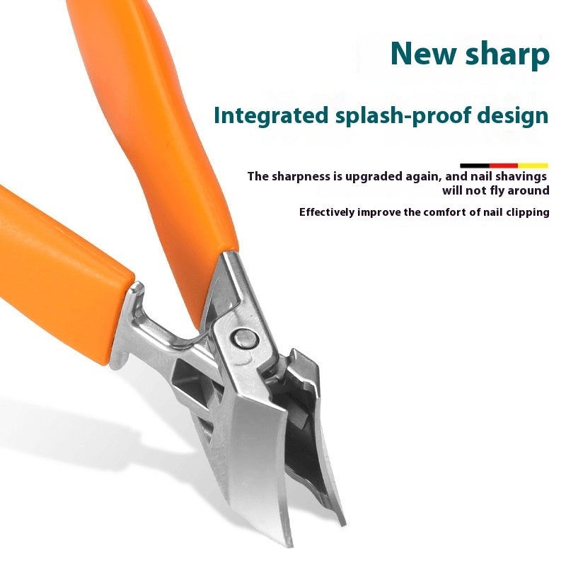 Diagonal Nail Clippers With Large Openings To Prevent Splashing