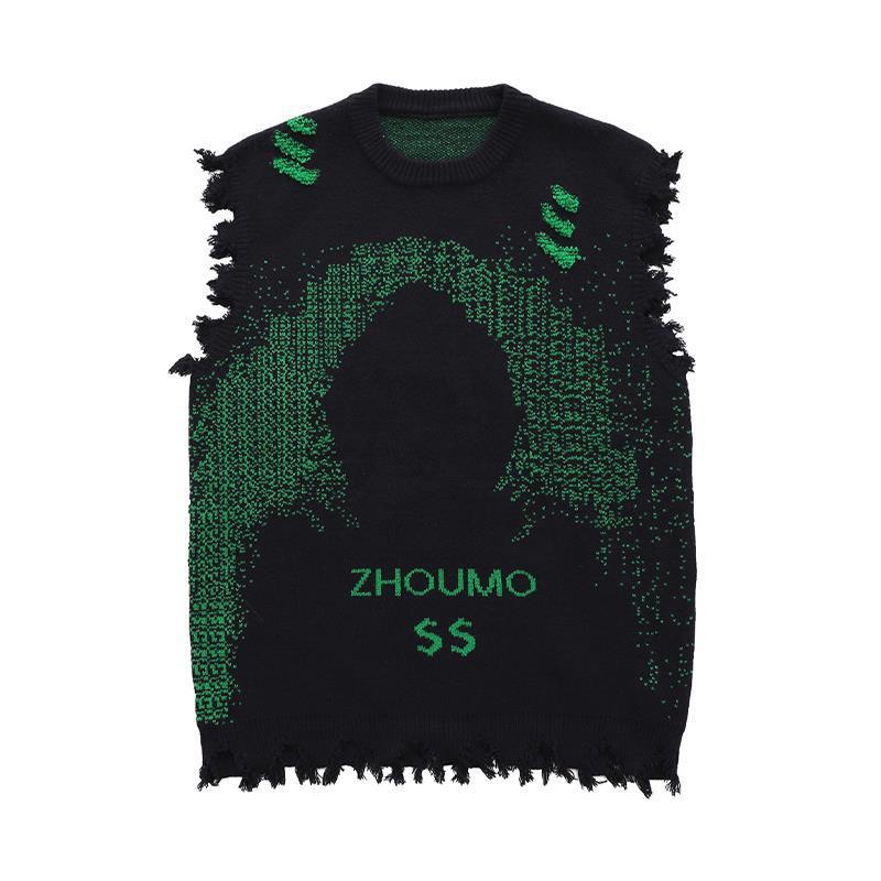 High Street Dark Creative Sweater Vest Men