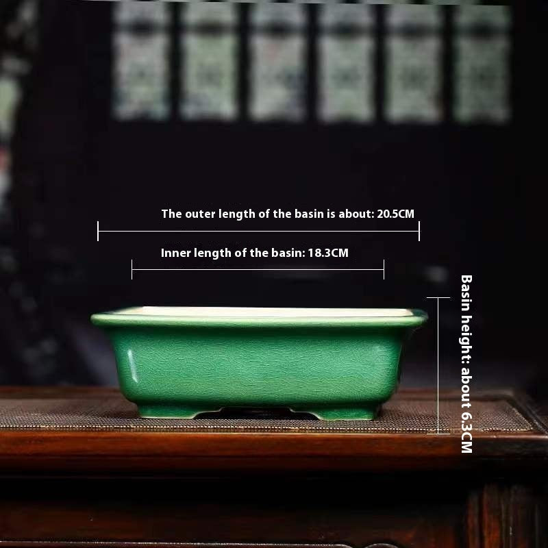 Purple Sand Flowerpot Ceramic Rectangular Bonsai