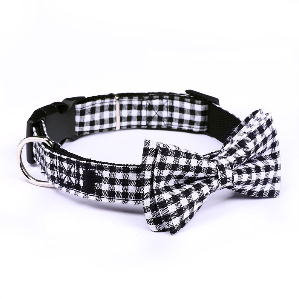 British Plaid Pet Bow Tie Collar Cat Dog Traction Bow Tie
