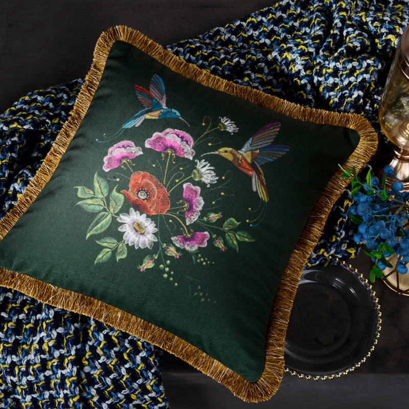 Living Room Sofa Retro Tassel Backrest Cushion Pillow Waist Pillow With Core