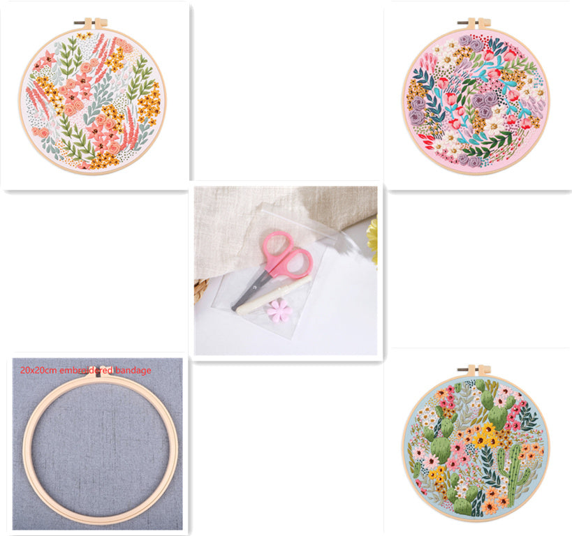 Flower Flower Clumps Embroidery Diy Material Package