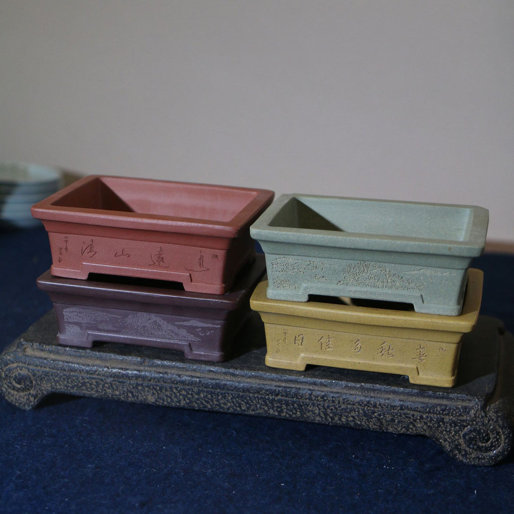 Purple Sand Flowerpot Handmade Pots Bonsai Pot Miniature