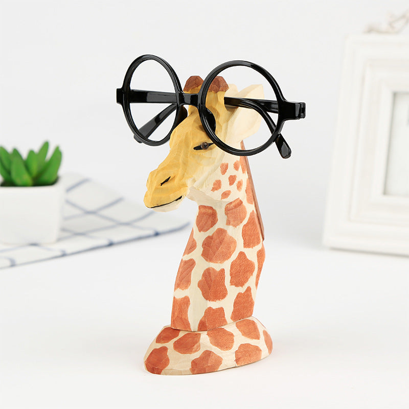 Solid Wooden Creative Fashion Glasses Frame Animal Retro Home Decor