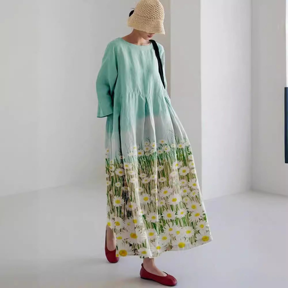 3D Pull Frame Craft Leisure Fashion Lady Dress