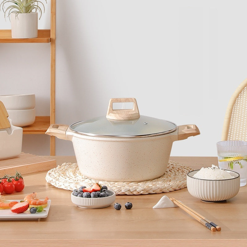 Household Medical Stone Large Capacity Double Bottom Soup Pot Home