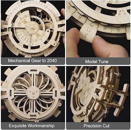 ROBOTIME 3D Puzzles Perpetual Calendar Wooden Model Kits Brain Teasers Sets LK201