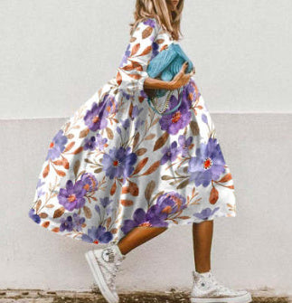 Fashion Printed Bohemian Dress Women