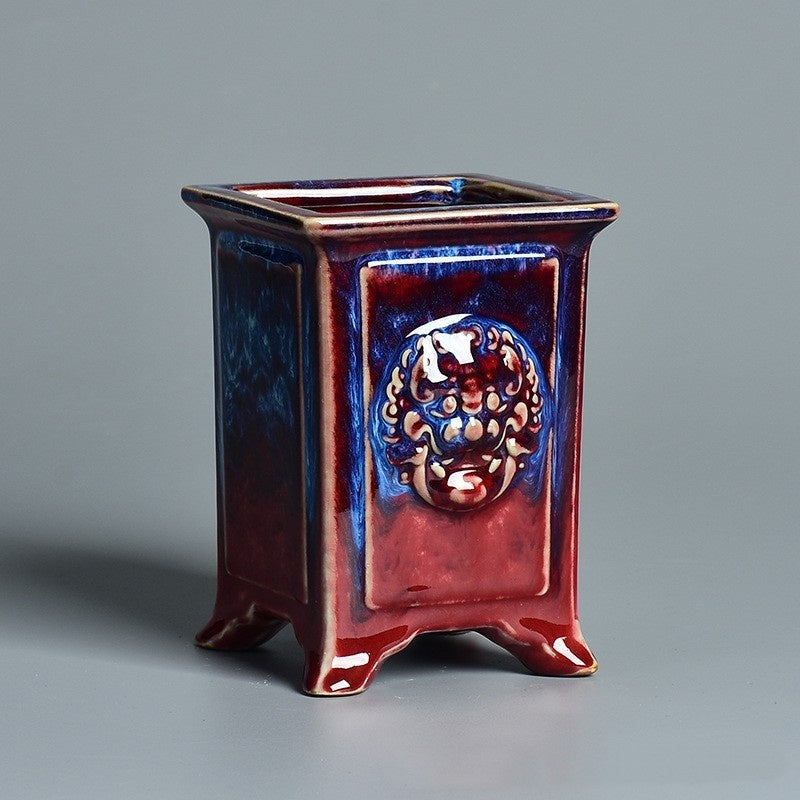 Household Green Plant Creative Jun Kiln Ceramic Flower Pot