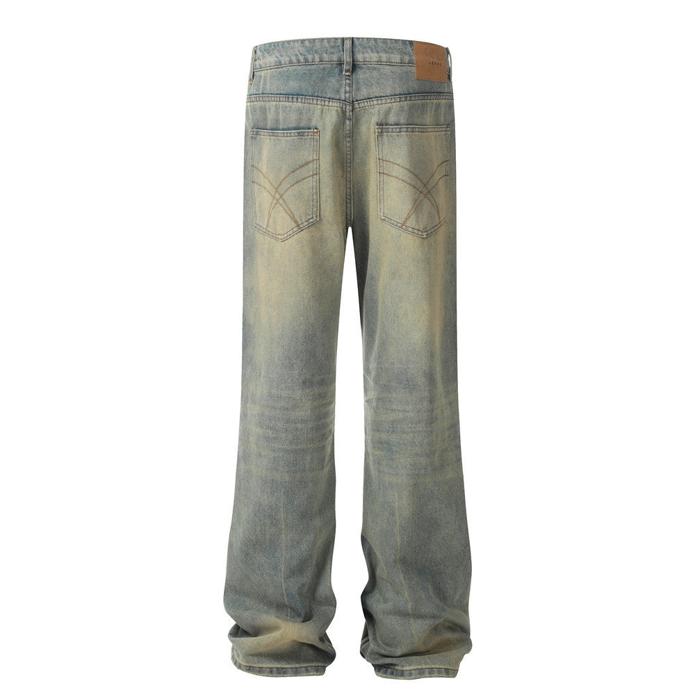 Heavy Industry Washing Hole Denim Trousers Men